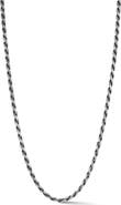 Yield of Men Men's Oxidized Sterling Silver Rope Necklace