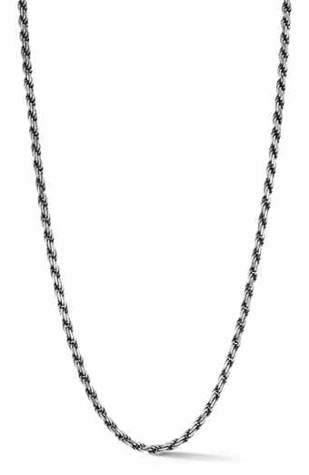 Yield of Men Men's Oxidized Sterling Silver Rope Necklace