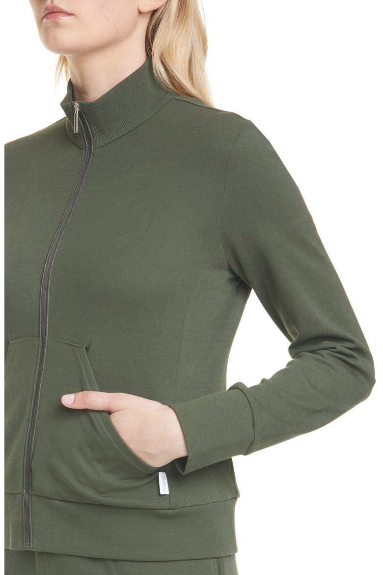Zip Front Cotton Blend Jacket, Alternate, color, KHAKI