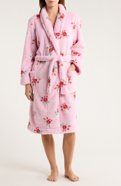 Holiday Roses Fleece Robe