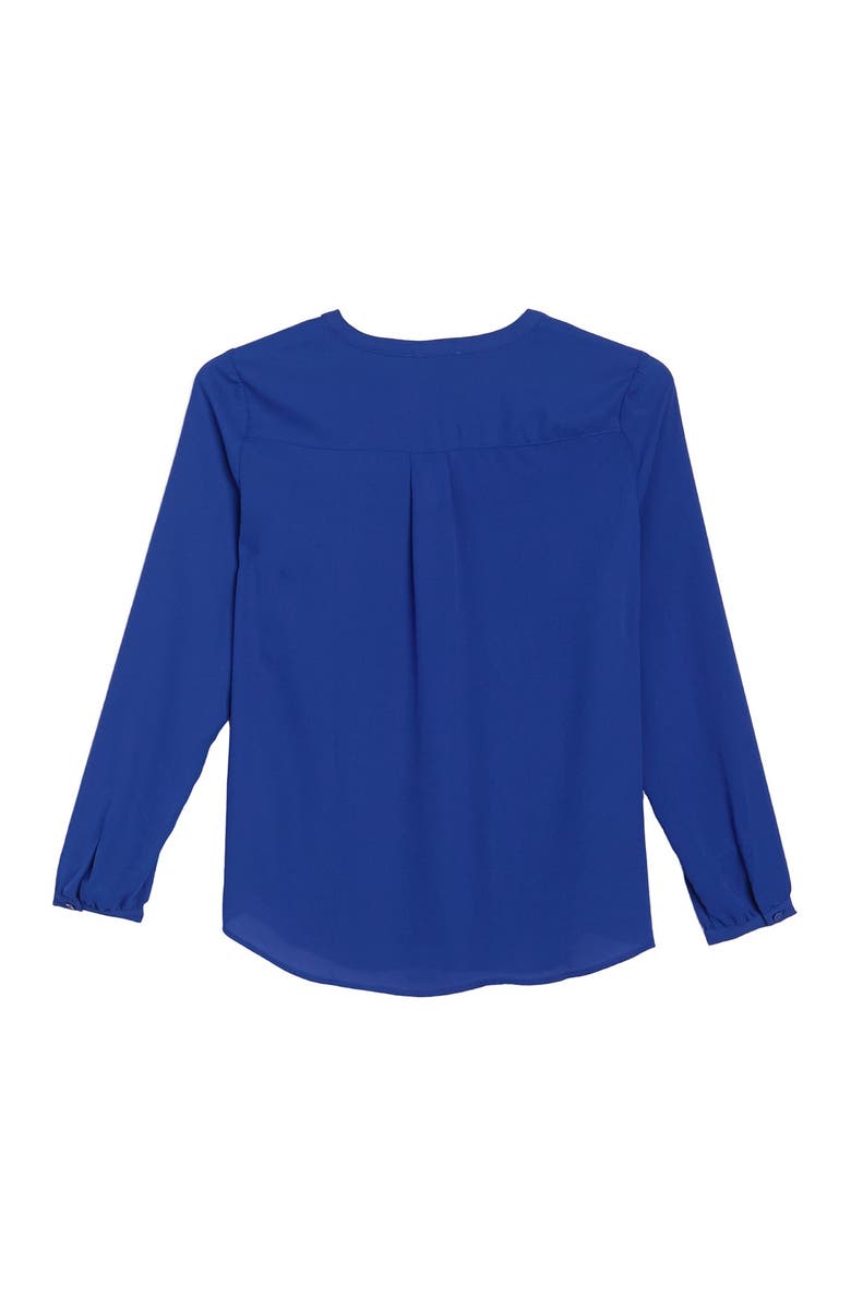 Adrianna Papell Split Neck Long Sleeve Blouse, Main, color, 
