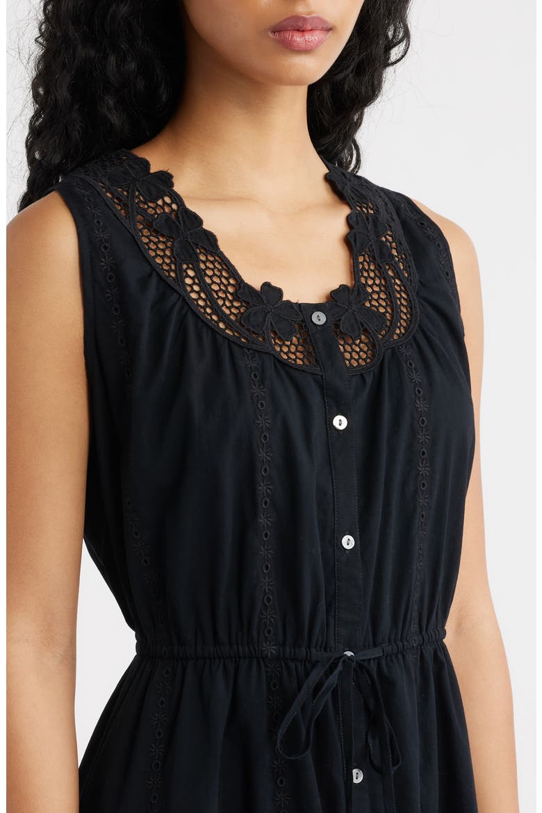 Lorina Cotton Maxi Dress, Alternate, color, BLACK