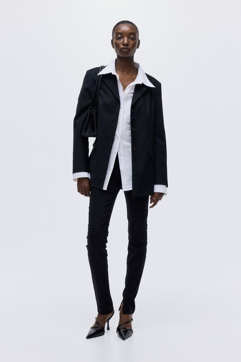 Single-breasted Blazer, Alternate, color, Black