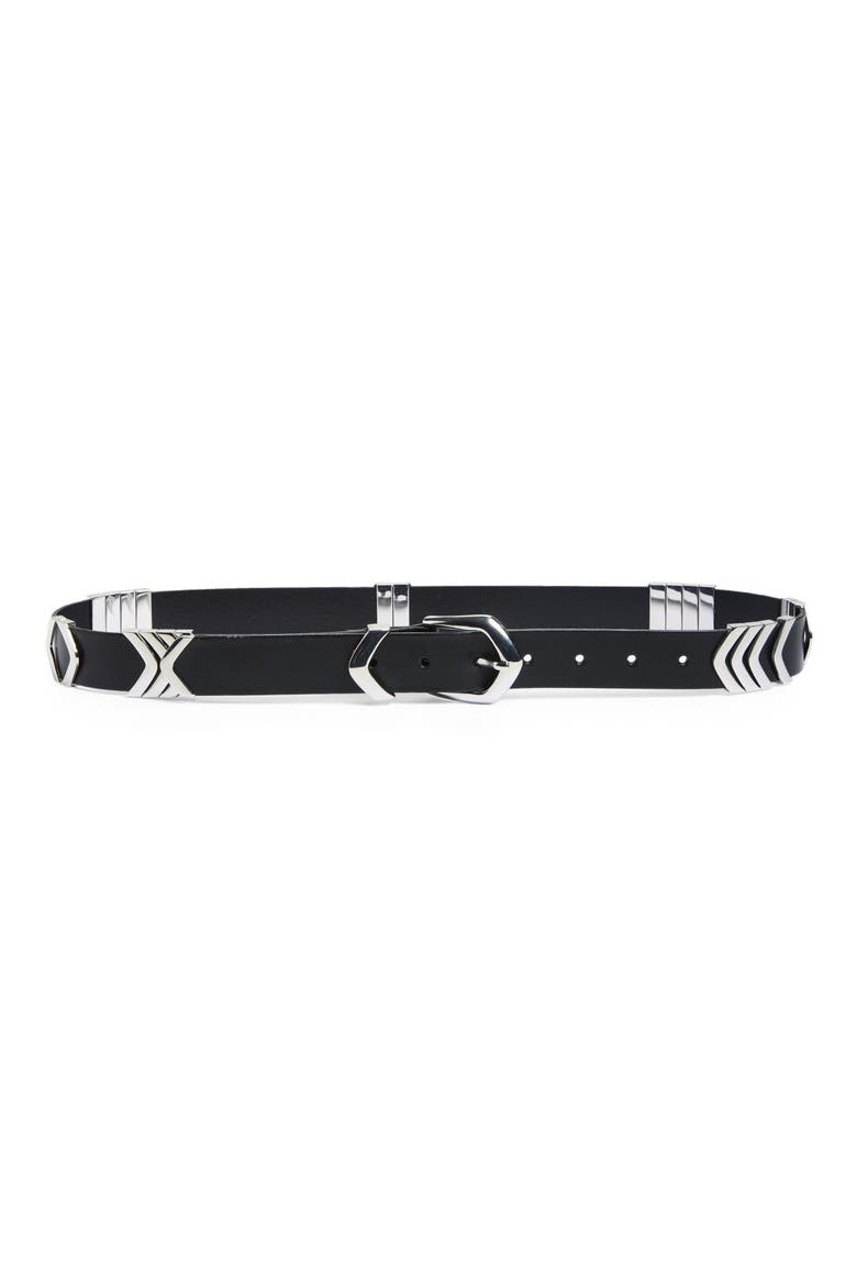 Fiora Metal Keeper Belt, Main, color, TRUE BLACK