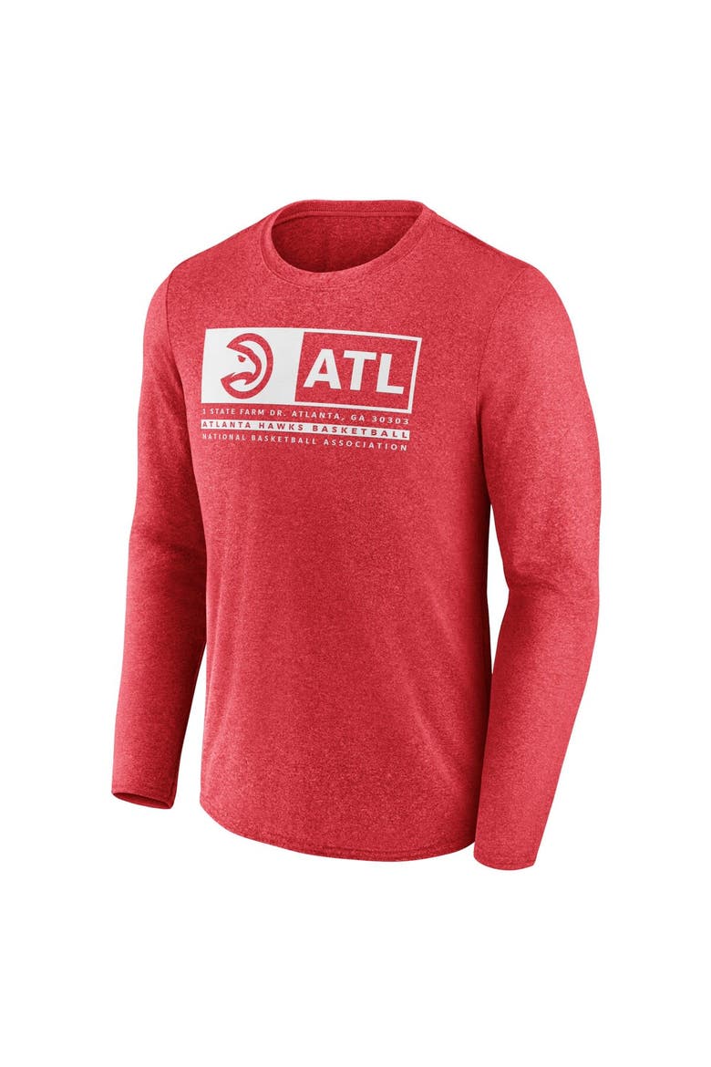 Men's Fanatics Branded Heather Red Atlanta Hawks Three-Point Play T-Shirt, Alternate, color, Heather Red