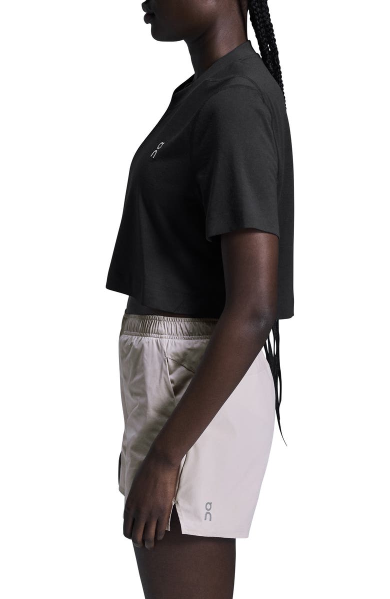On Train-T Crop Top, Alternate, color, Black