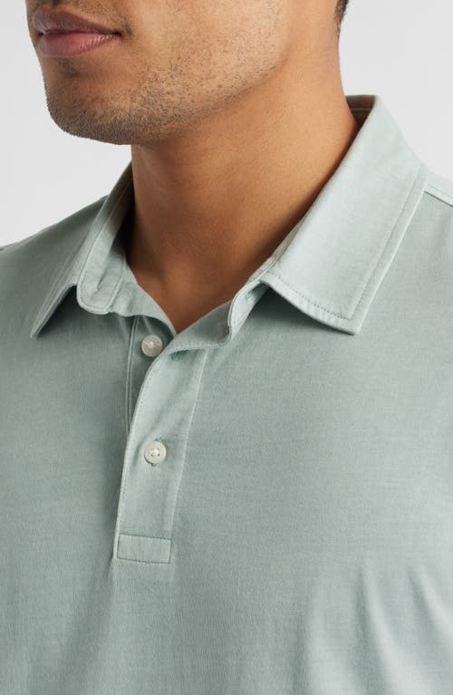 Treasure & Bond Solid Cotton Jersey Polo In Grey Blue
