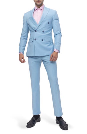 Ron Tomson Super 120s Wool Double Breasted Tuxedo Jacket