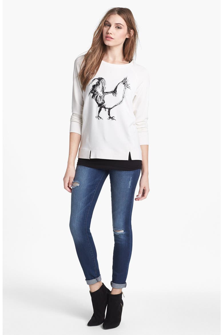 Destroyed Skinny Jeans, Alternate, color, ELECTRIC YOUTH