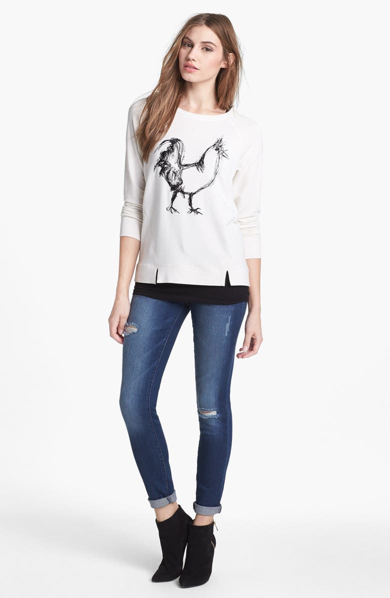 Kensie Destroyed Skinny Jeans, Alternate, color, 