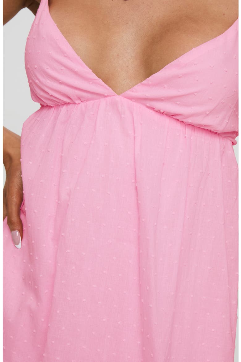 Koko Swiss Dot Cotton Babydoll Minidress, Alternate, color, PINK