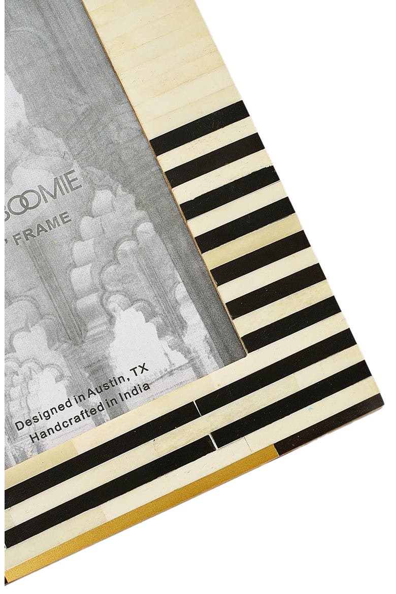 Mukhendu Stripe Black & White Picture Frame - Bone, Alternate, color, Black/White