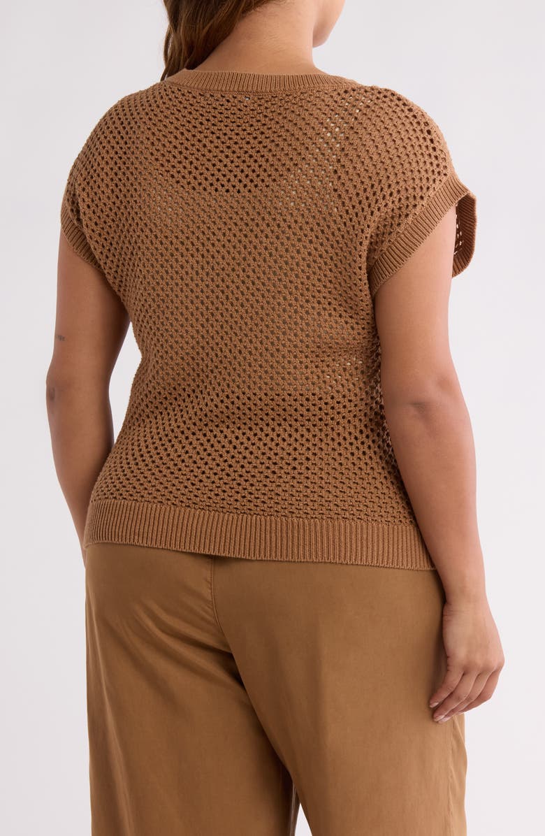 Sanctuary Open Stitch Sweater, Alternate, color, Caramel