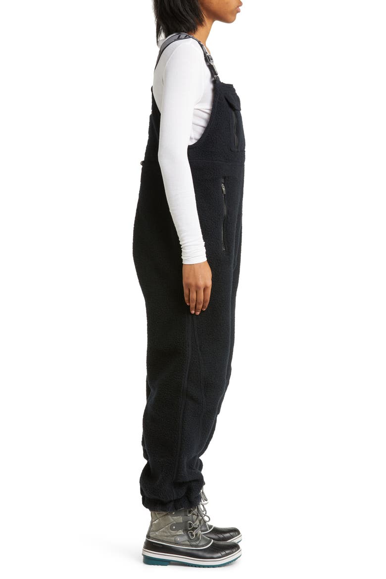 FP Movement Hit the Slopes High Pile Fleece Snow Bibs, Alternate, color, BLACK