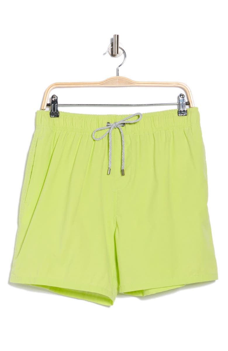 Vintage Summer 4-Way Stretch Volley Swim Shorts, Alternate, color, Lime