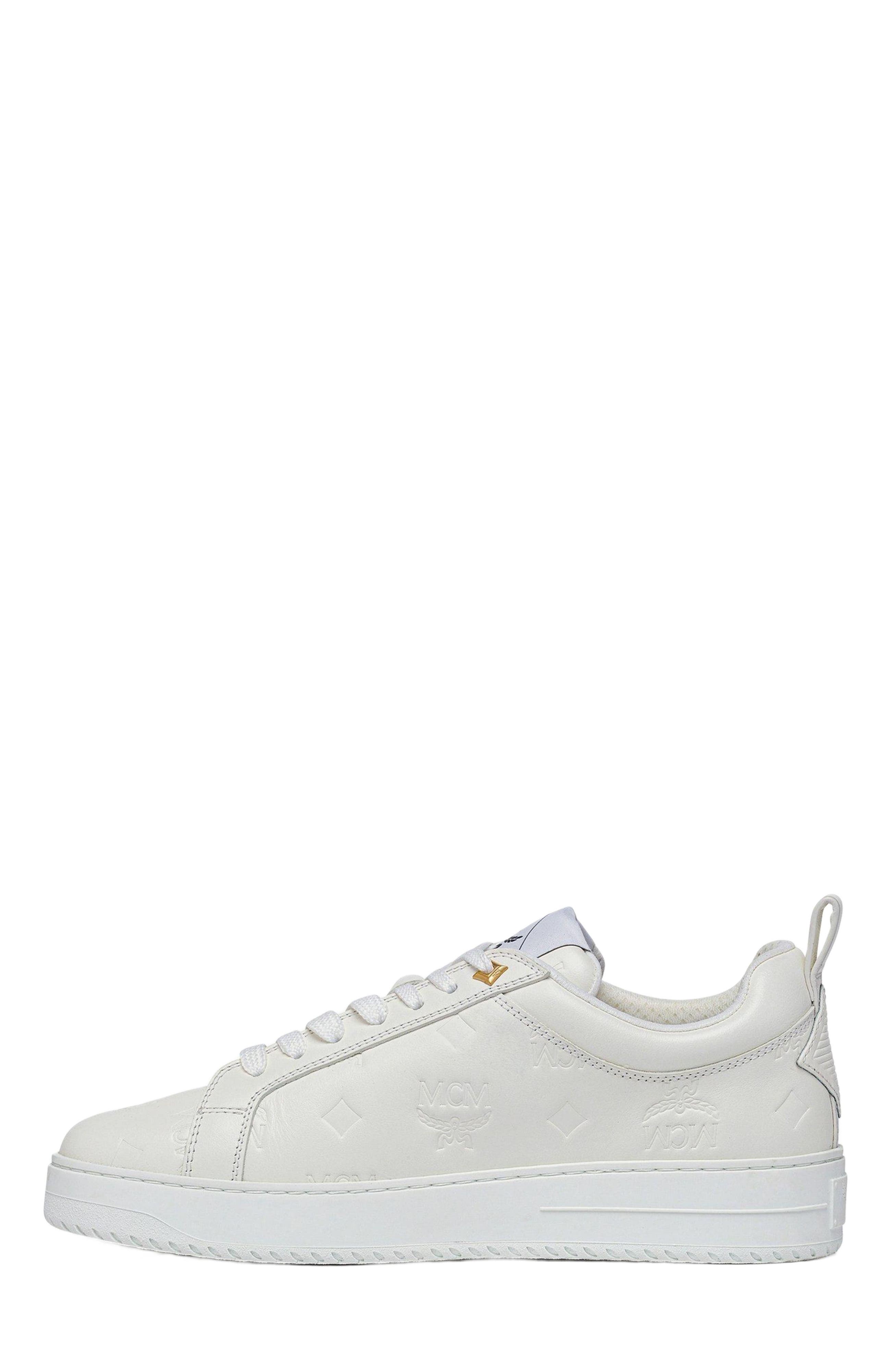 Neo Terrain Lo Sneakers in Monogram Leather, Alternate, color, Egret