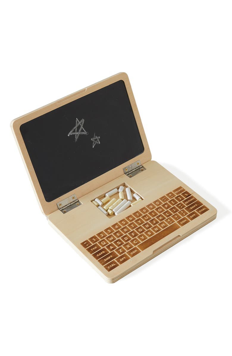 Wonder & Wise by Asweets Nonstop Chalkboard Wooden Play Laptop, Main, color, Multi