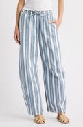 Damson Madder Felix Stripe Organic Cotton Drawstring Jeans