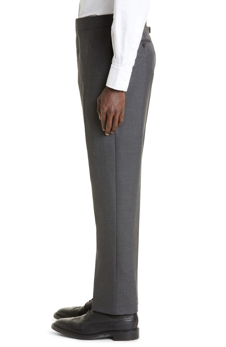 Thom Browne Classic Super 120s Wool Backstrap Pants, Alternate, color, Dark Grey