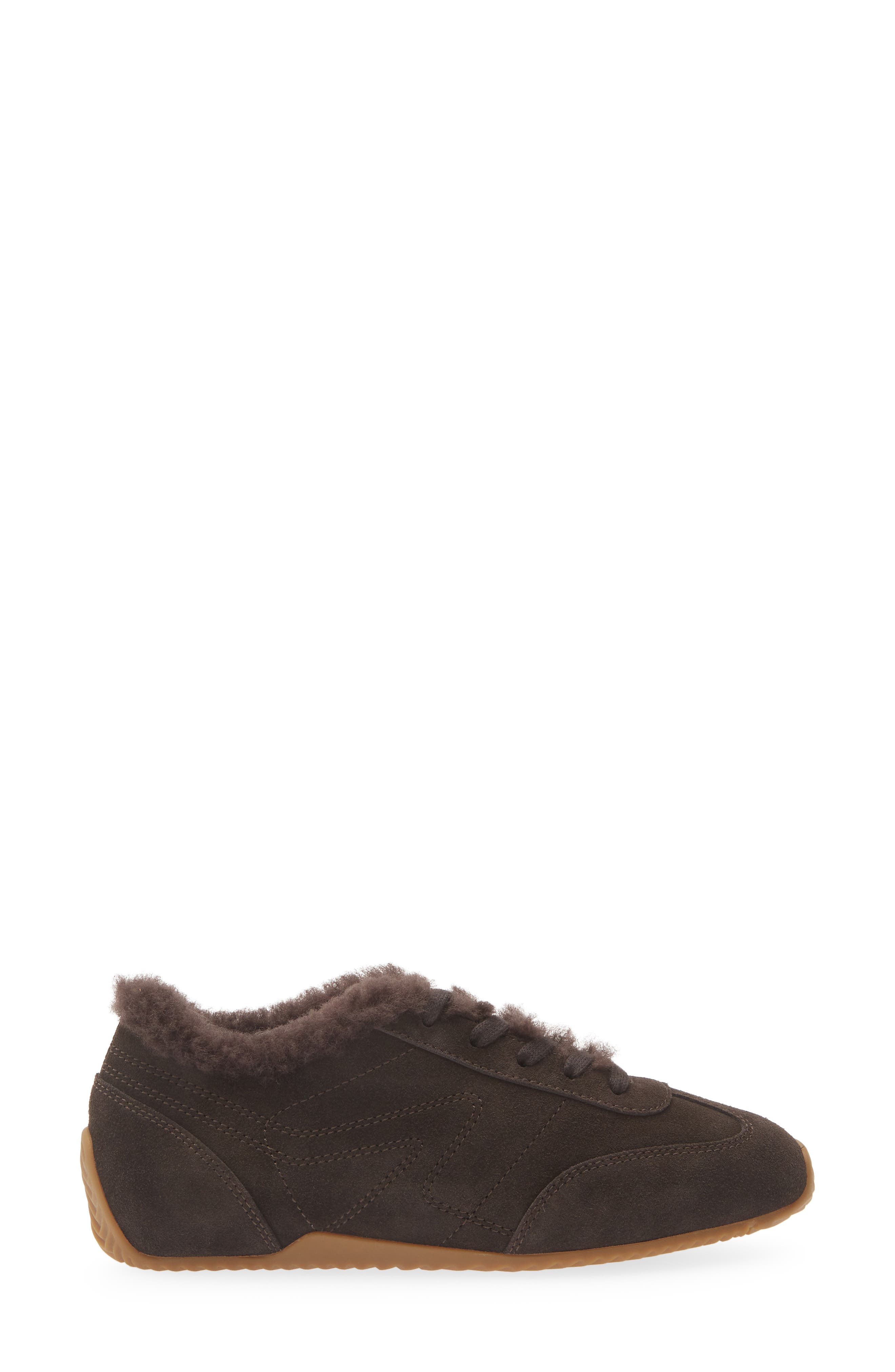 Retro Runner Slim Ultra Genuine Shearling Sneaker, Alternate, color, DARK CHOCOLATE SHEARLING