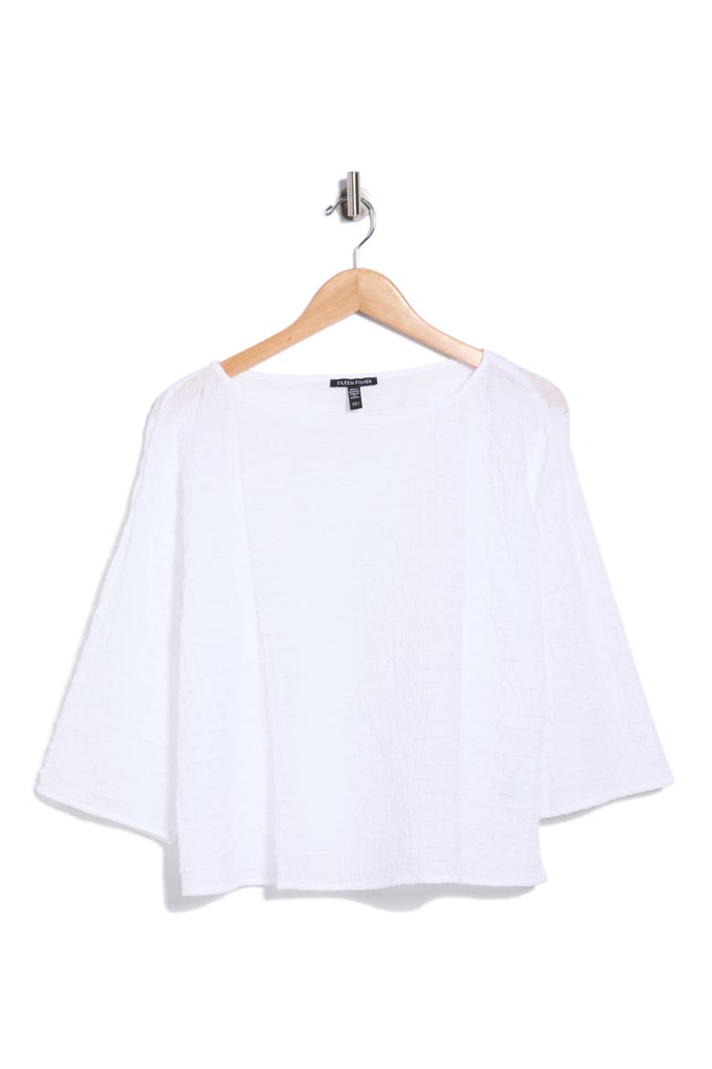 Stretch Organic Cotton Boxy Top, Alternate, color, WHITE