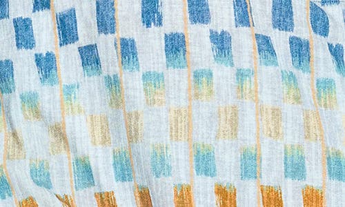 Nzt By Nic+zoe Painted Blocks V-neck Cotton Blend Dress In Blue Multi