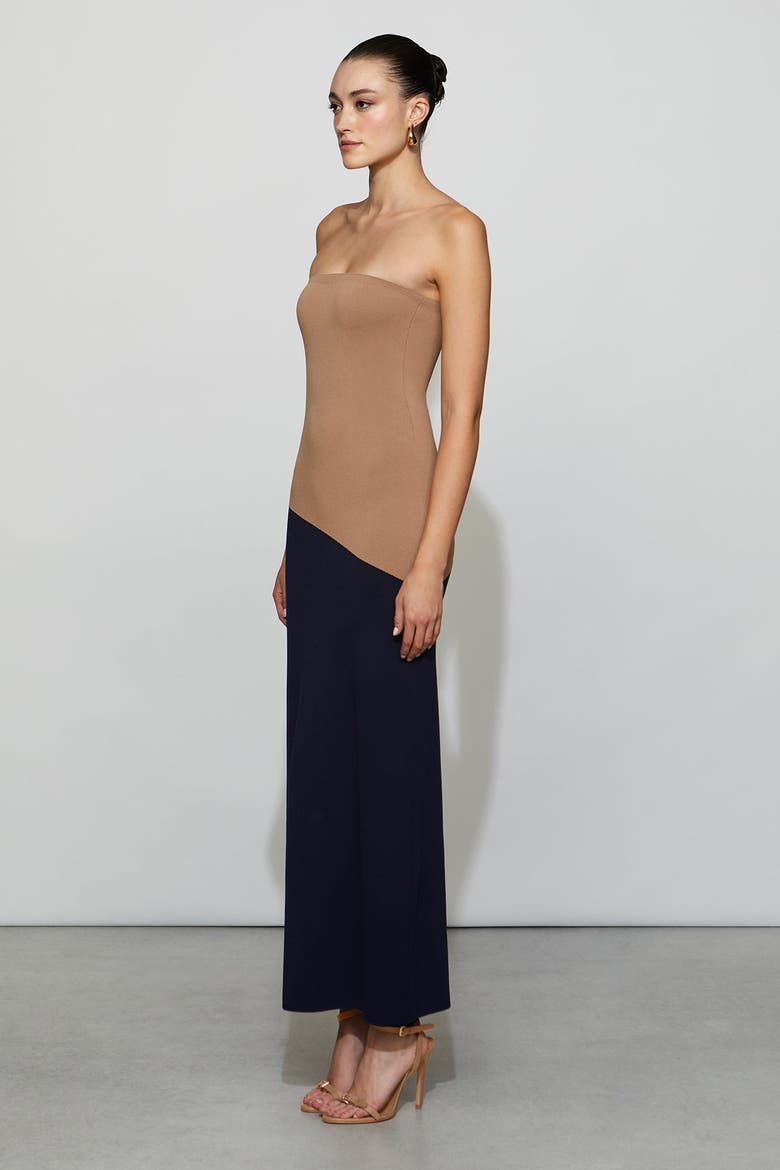 Liliana Knit Dress, Alternate, color, Camel/Navy