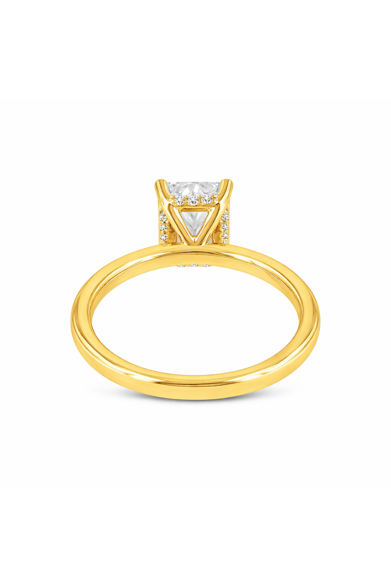 Eman 14K Gold Radiant Cut Lab Grown Diamond Hidden Halo Engagement Ring - 2.05 Ct, Alternate, color, 14K Yellow Gold