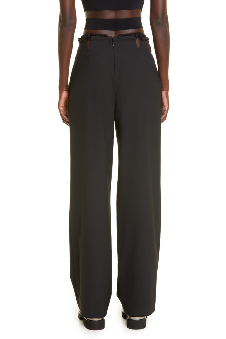 Macramé Inset Pants, Alternate, color, BLACK