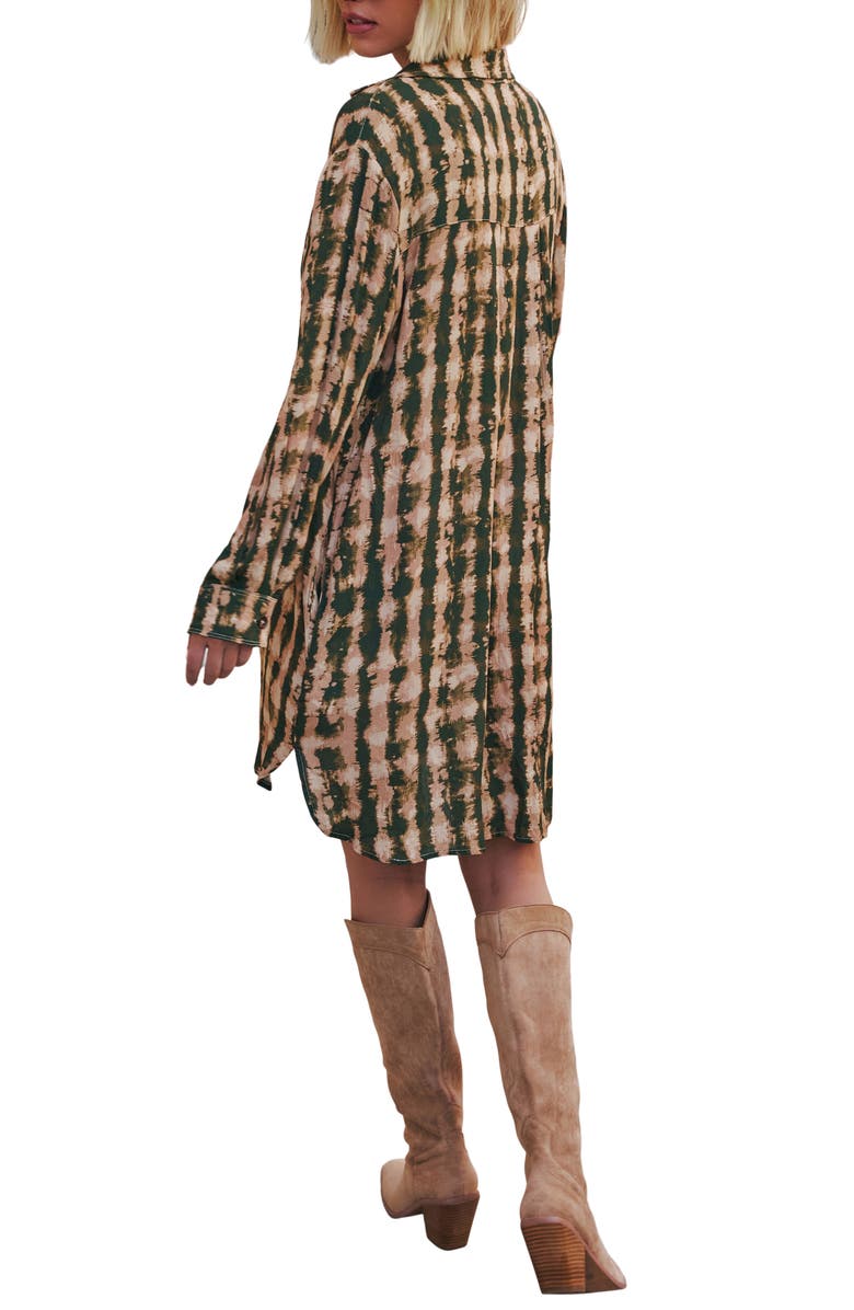 VICI Collection Queen Retro Print Long Sleeve Crepe Shirtdress, Alternate, color,