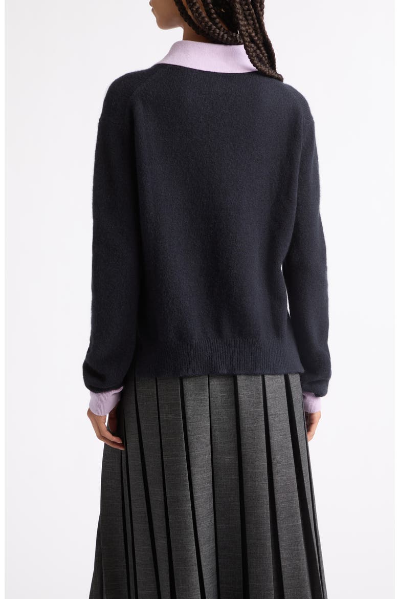 Crewneck Wool and Camel Hair Sweater, Alternate, color, BLUE LILAC