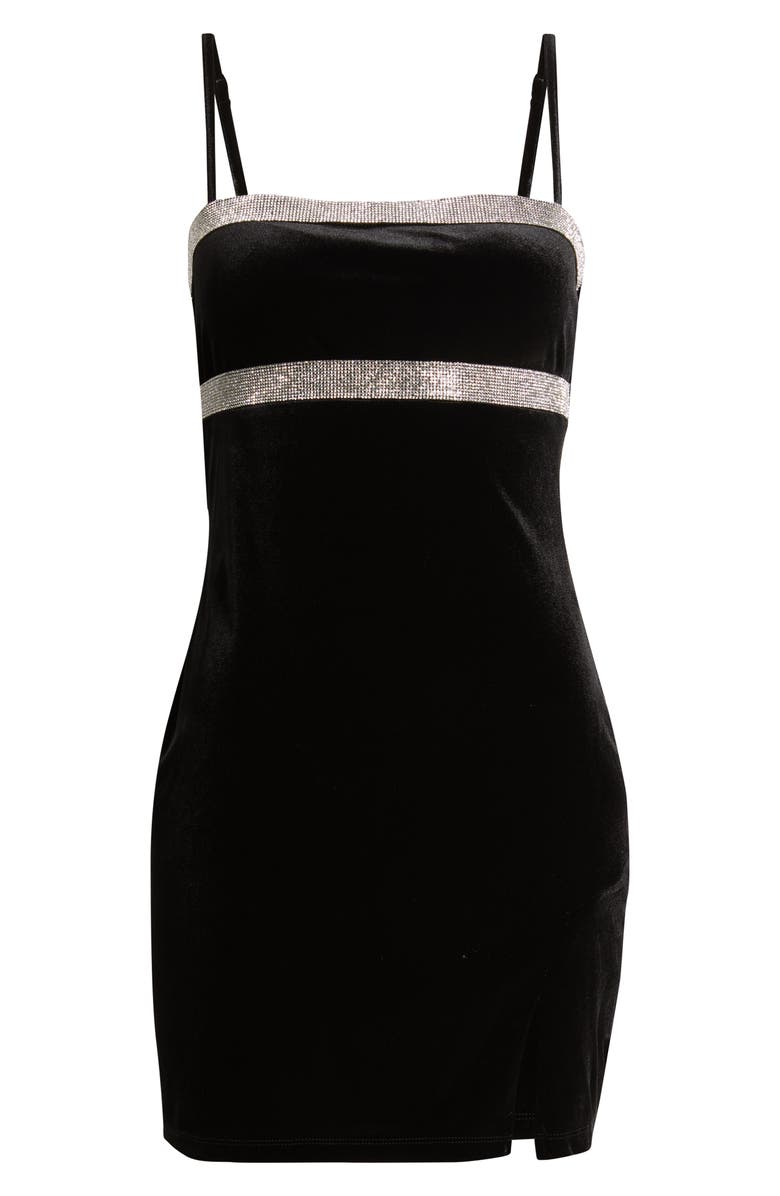 Jump Apparel Embellished Velvet Minidress, Alternate, color, Black