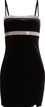 Jump Apparel Embellished Velvet Minidress