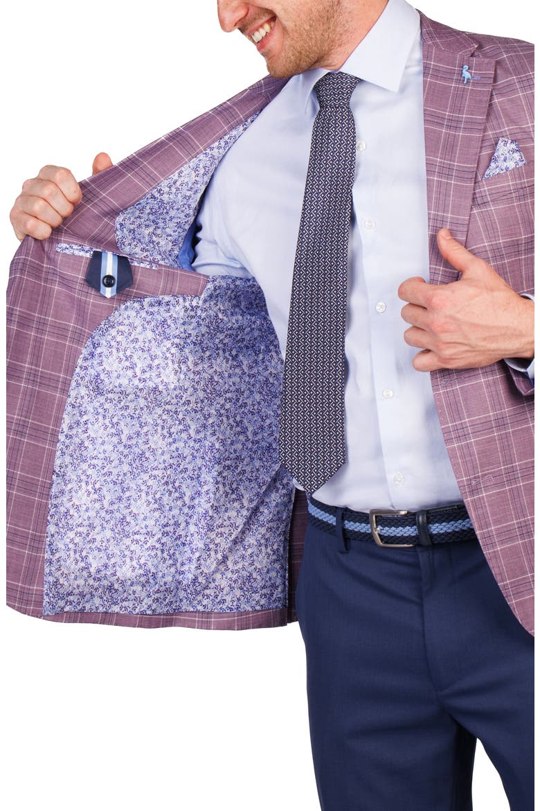 Shadow Plaid Sport Coat, Alternate, color, PLUM
