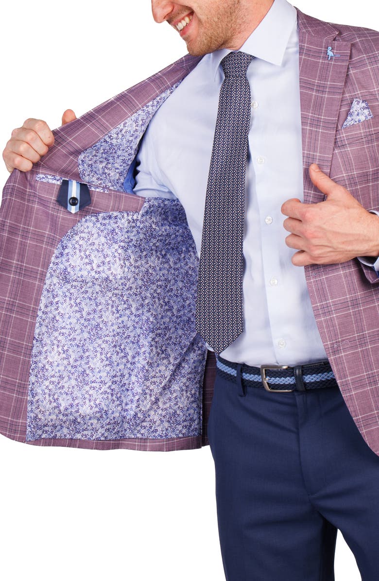 TailorByrd Shadow Plaid Sport Coat, Alternate, color, Plum
