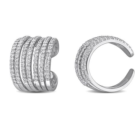 Lab-Grown Diamond Multi-Row Cuff Earrings 14k
