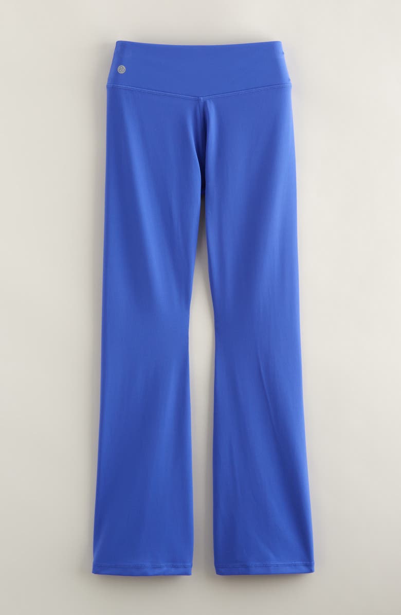 Zella Girl Kids' Live By Crossover High Waist Flare Leggings, Alternate, color, Blue Dazzle