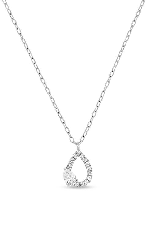 Audrey 18K White Gold Diamond Pear Pendant Necklace