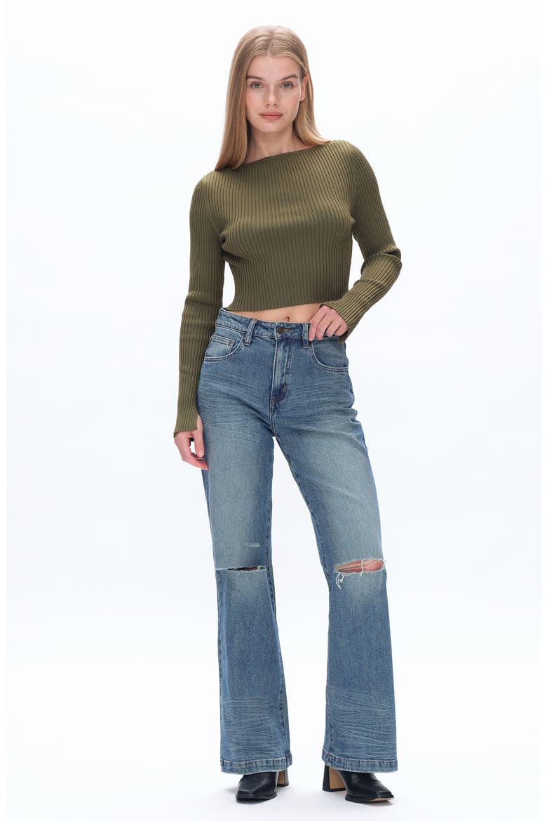 High Waist Wide Leg Jeans, Alternate, color, RETRO
