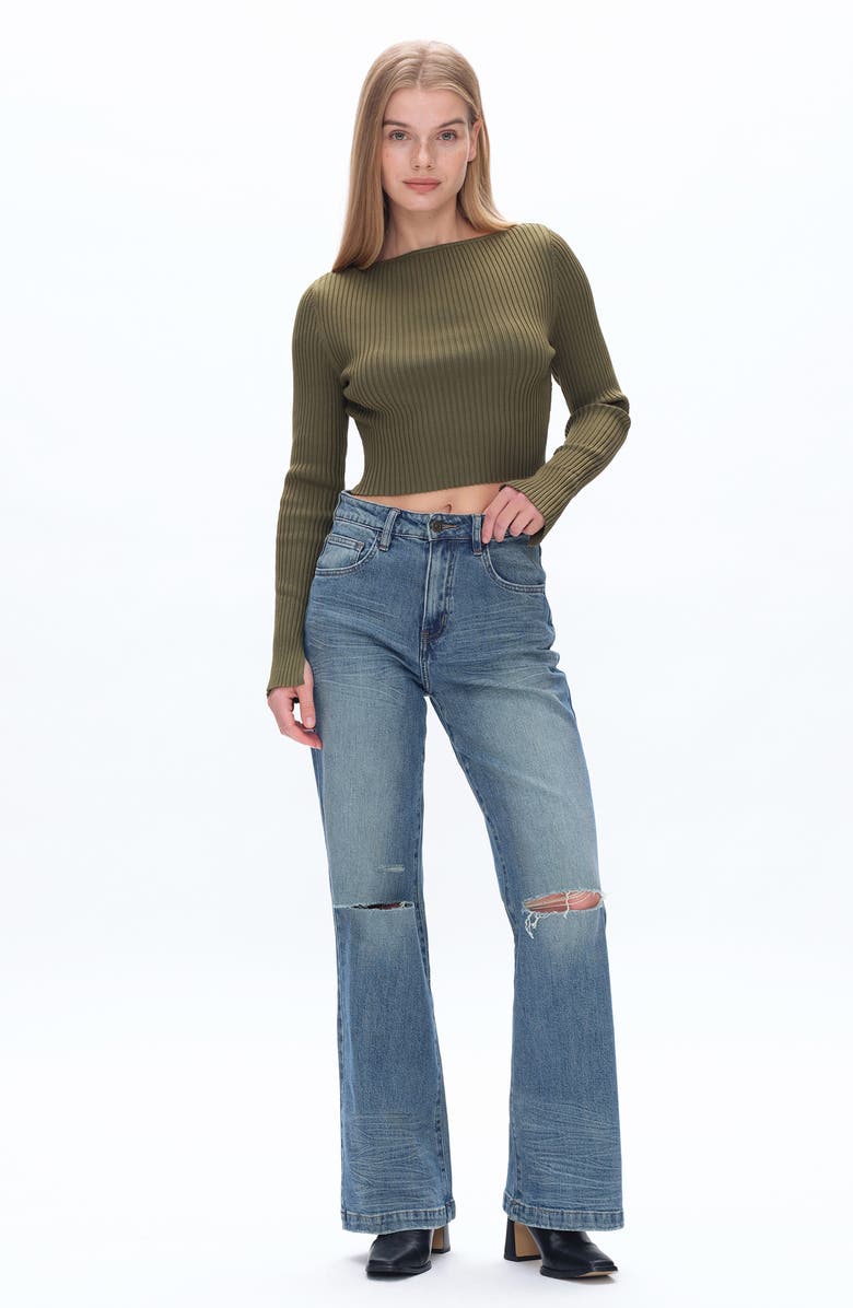 Bayeas High Waist Wide Leg Jeans, Alternate, color, Retro