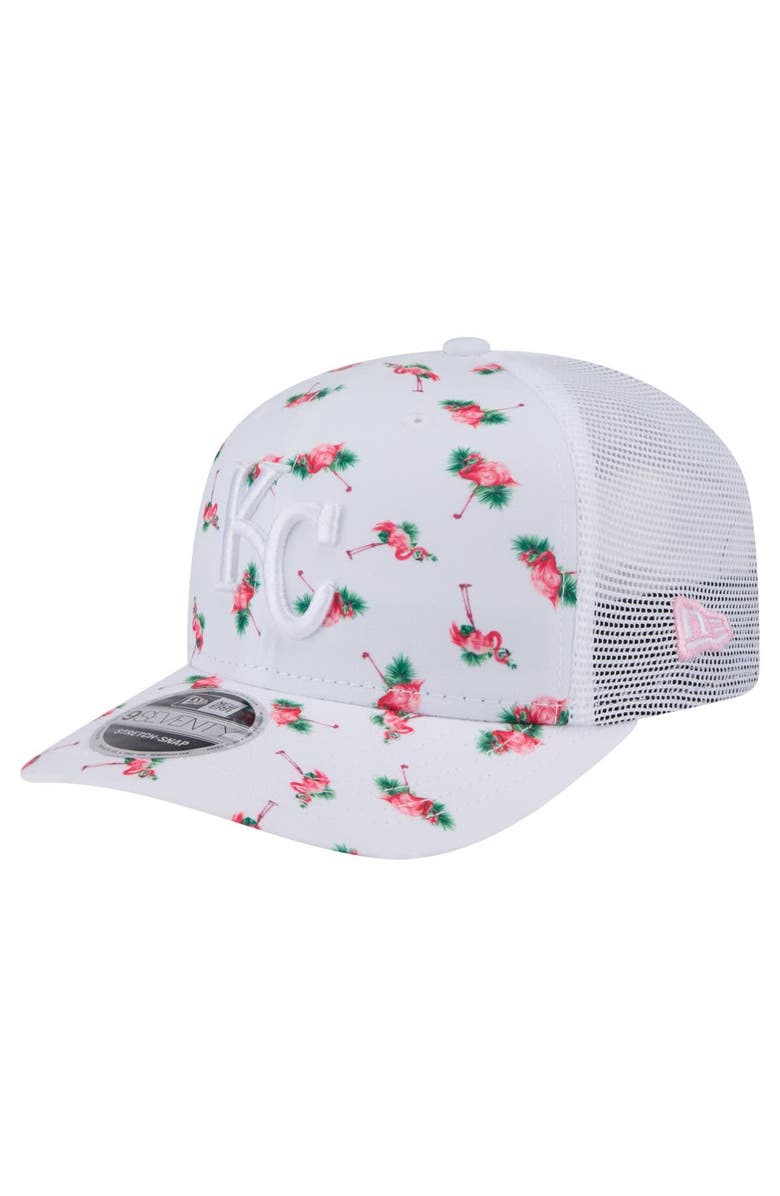 New Era Men's New Era  White Kansas City Royals Flamingo Mesh Back 9SEVENTY Stretch-Snap Hat, Main, color, 
