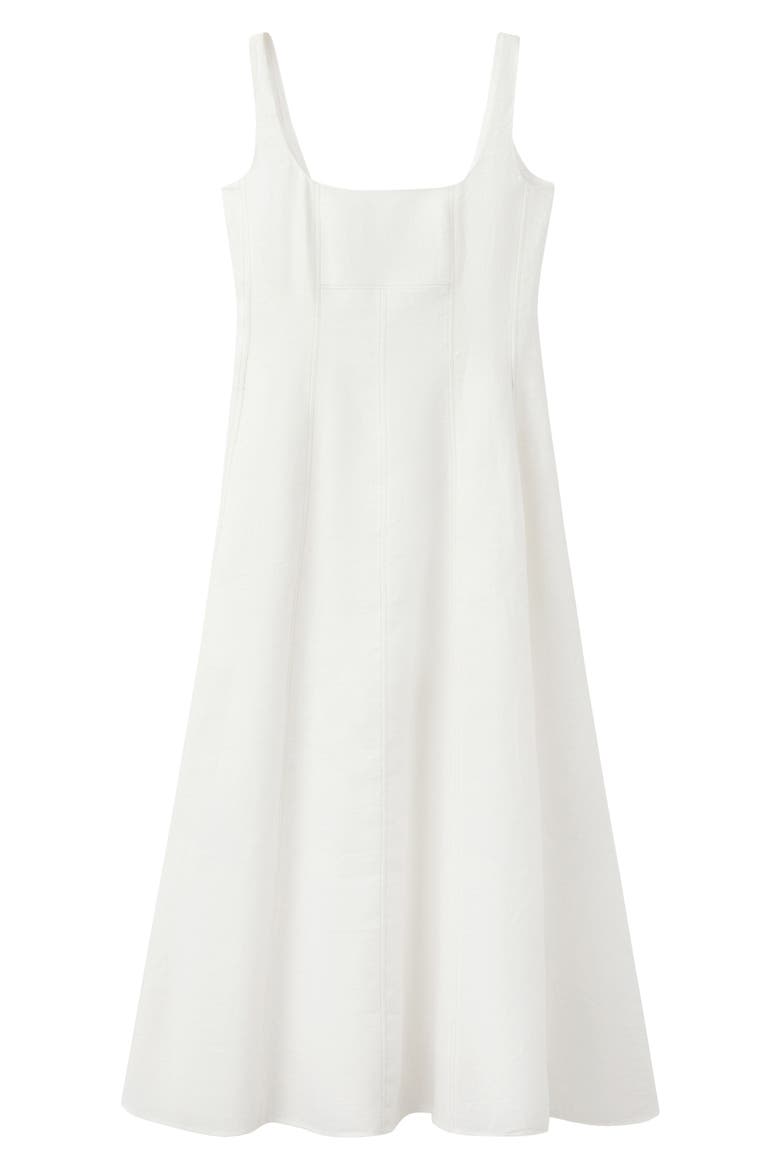 Sleeveless A-Line Midi Dress, Alternate, color, WHITE