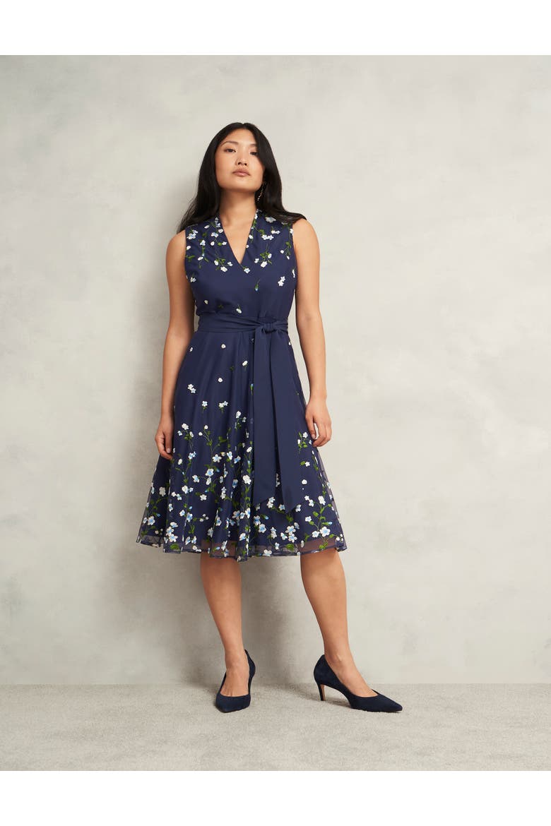 Aria Embroidered Dress, Main, color, Midnight Blue