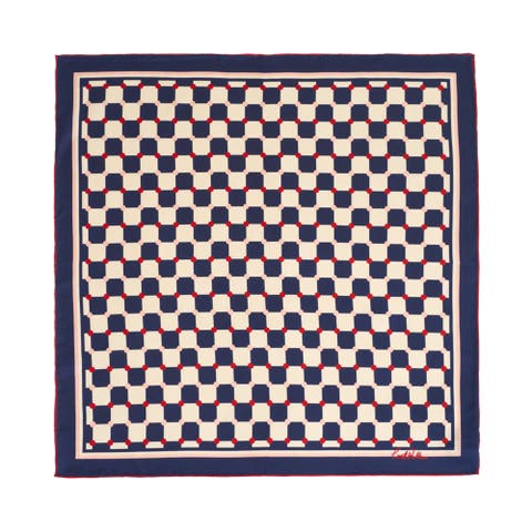 Checkerboard Silk Square Bandana
