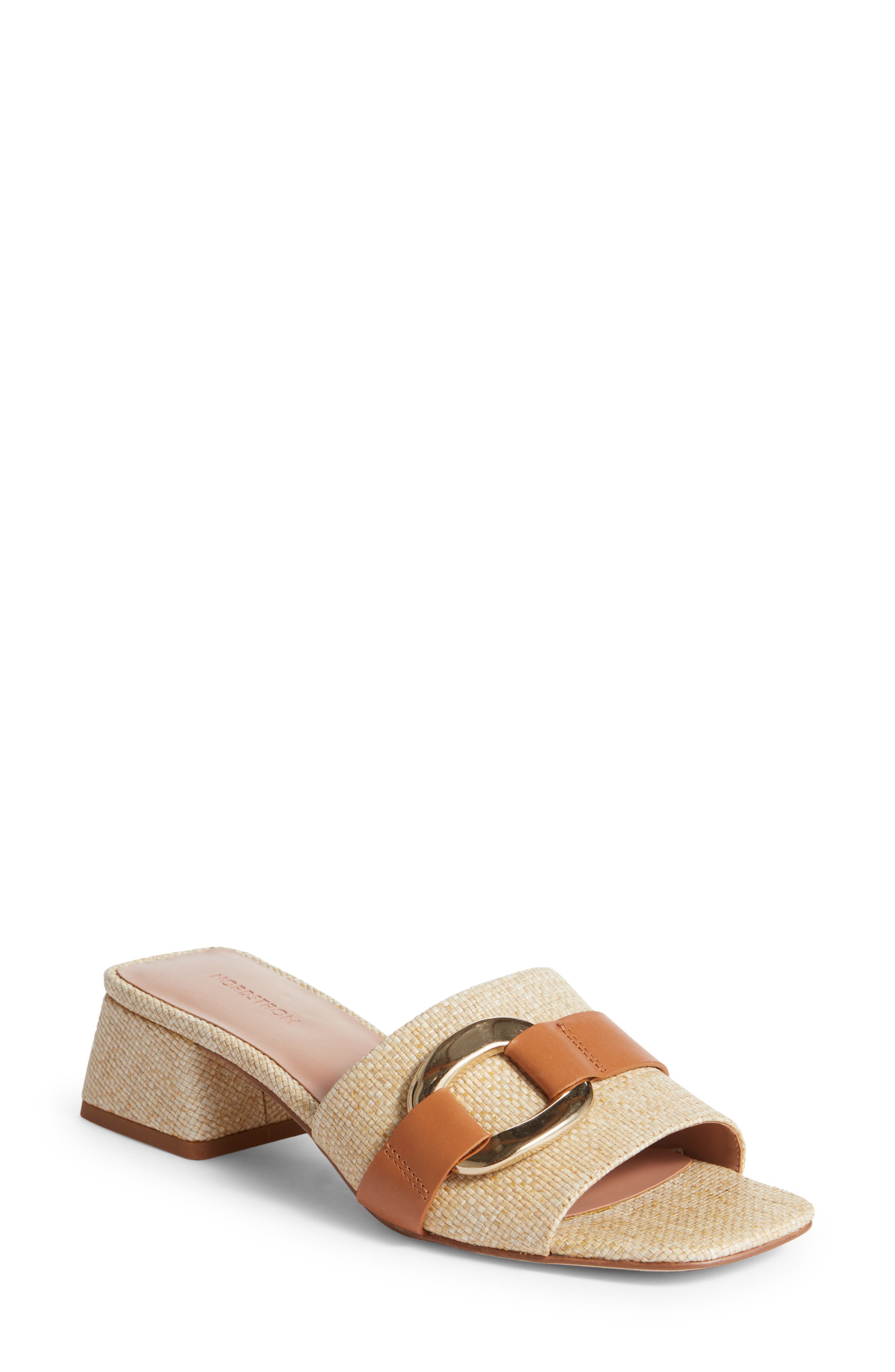 Birdie Slide Sandal, Main, color, NATURAL RAFFIA