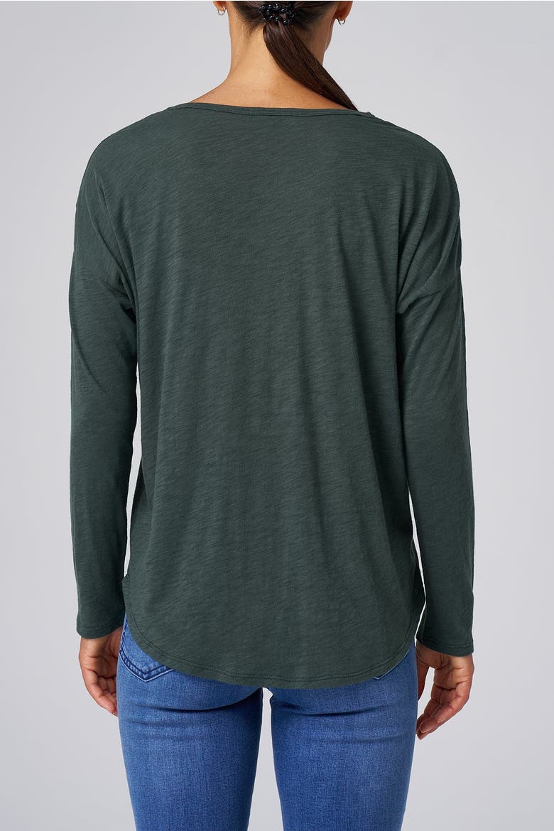 Slub Jersey Relaxed Long Sleeve Tee, Alternate, color, Evergreen