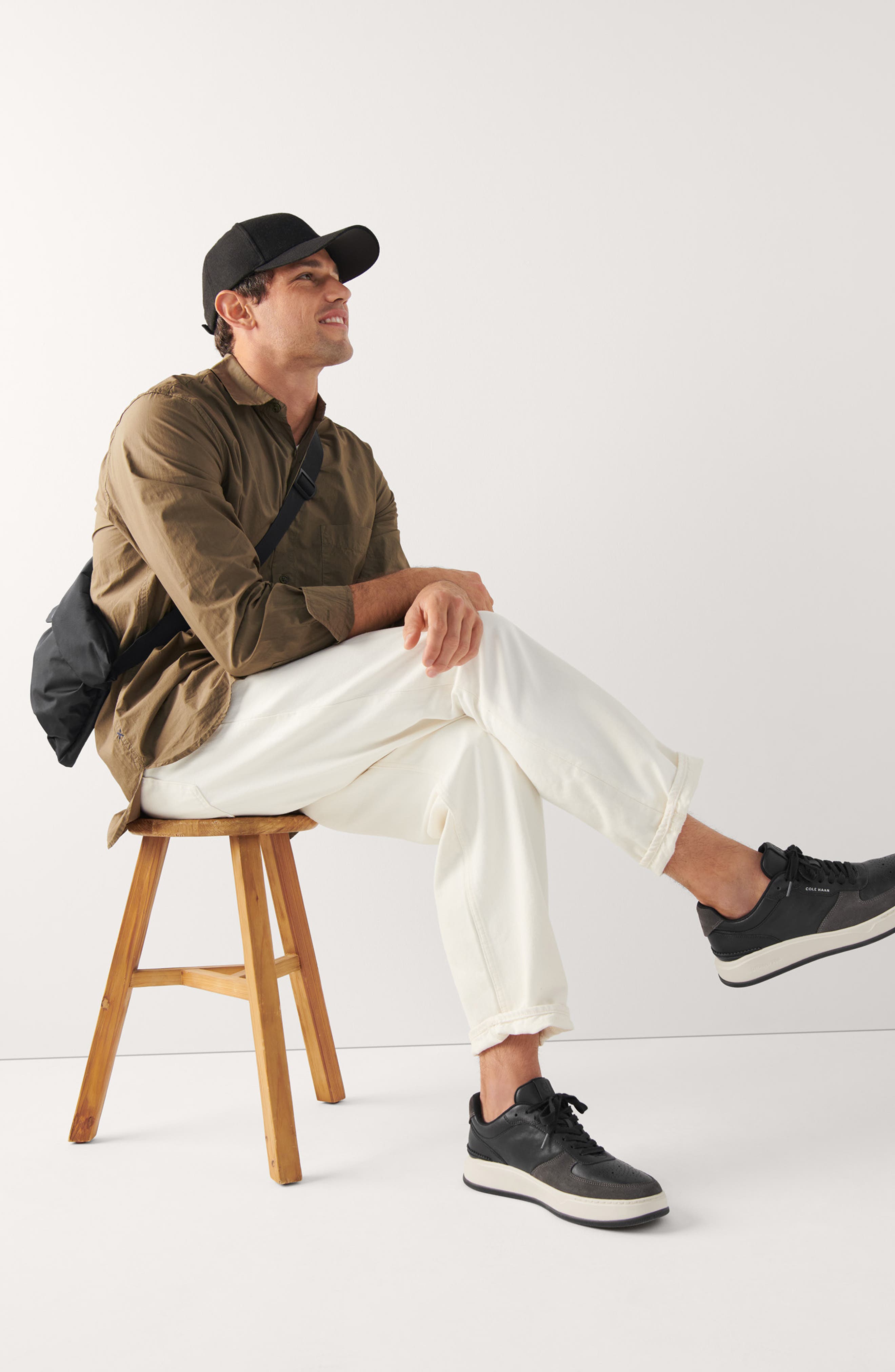 Cole Haan Central Sling Bag, Alternate, color, Black