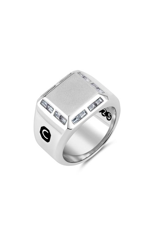 Crislu Men's Signet Ring in Silver 
