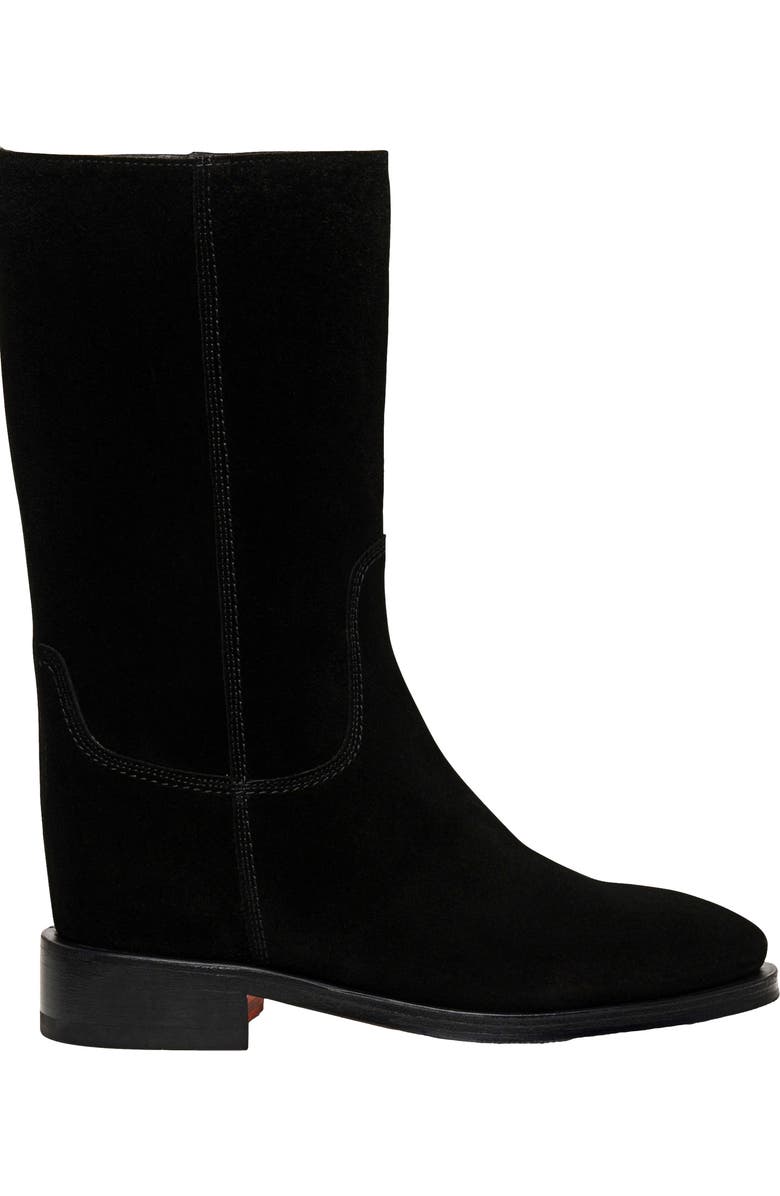 Santoni Suede boot, Main, color, Black