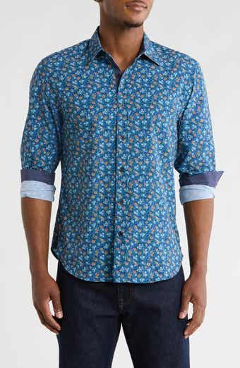 CONSTRUCT Slim Fit Floral Print 4-Way Stretch Button-Up Shirt